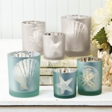 Sealife Silhouette Frosted Tea-light - Set of 3 candleholders in Silver   222644580828